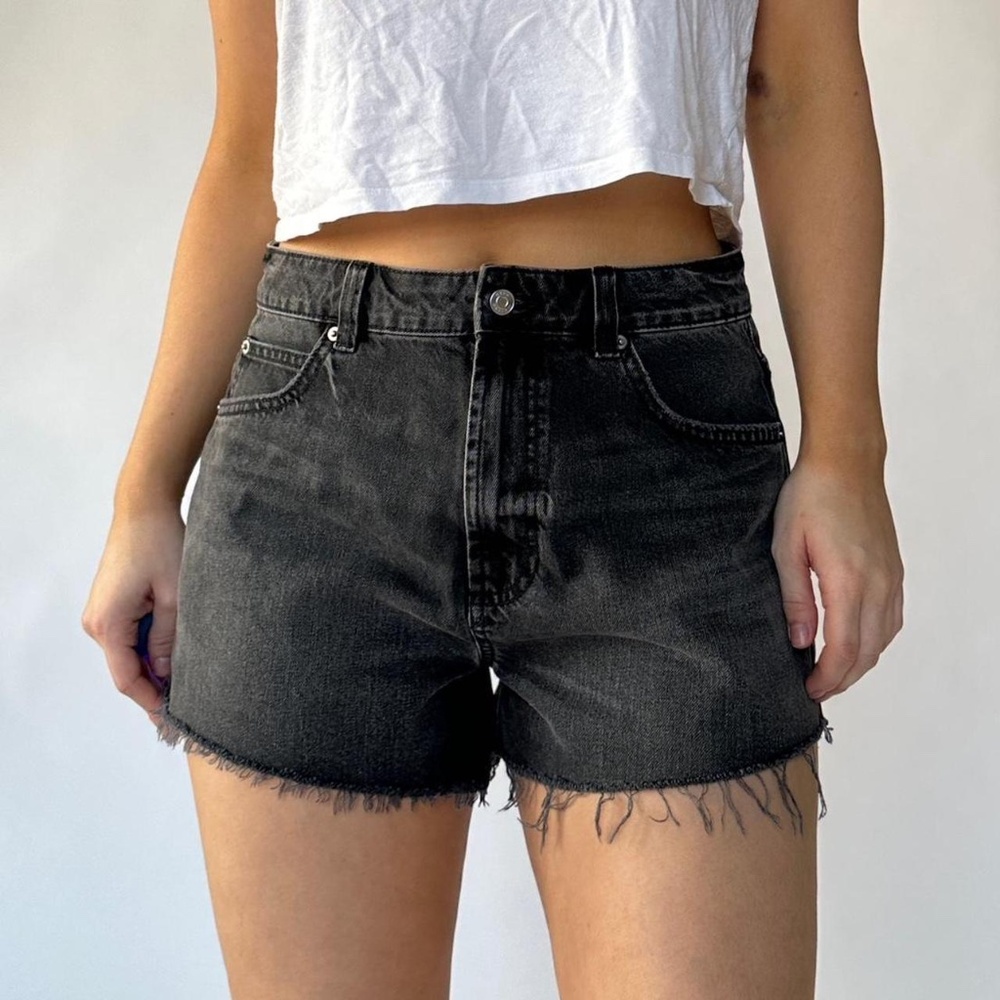 ASOS Black Cutoff Jean Shorts Festival 6